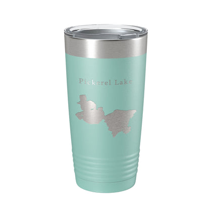 Pickerel Lake Map Tumbler Travel Mug Insulated Laser Engraved Coffee Cup Wisconsin 20 oz-12