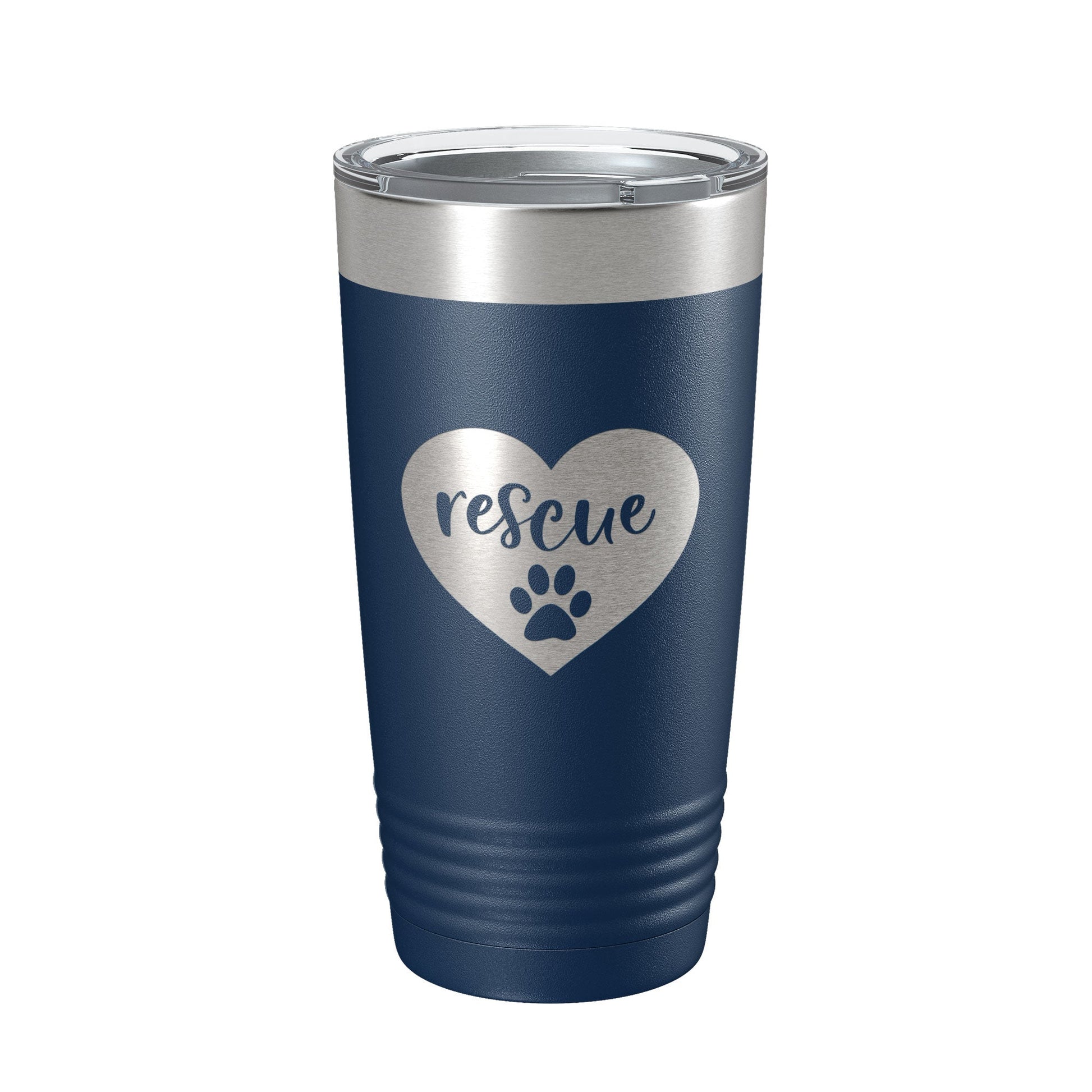 Rescue Dog Tumbler Love Heart Travel Mug Gift Insulated Laser Engraved Coffee Cup 20 oz-2