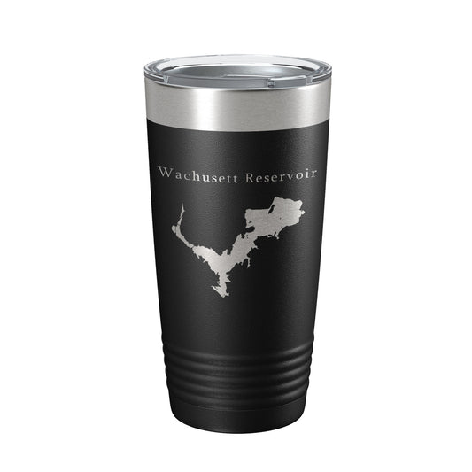 Wachusett Reservoir Tumbler Lake Map Travel Mug Insulated Laser Engraved Coffee Cup Massachusetts 20 oz-0