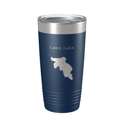 Loon Lake Map Tumbler Travel Mug Insulated Laser Engraved Coffee Cup Washington 20 oz-2