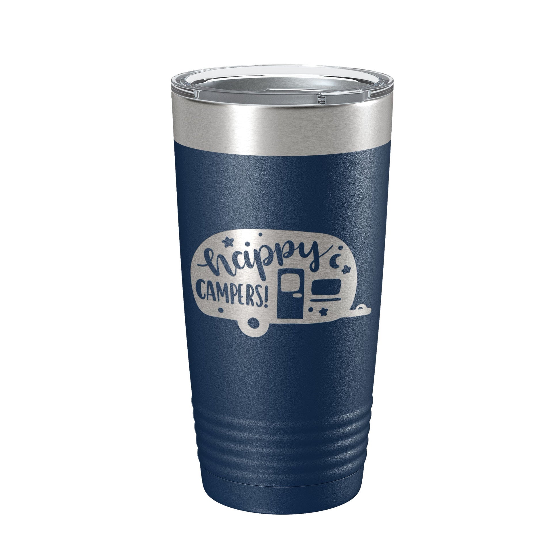 Happy Campers Tumbler RV Camping Travel Mug Gift Insulated Laser Engraved Coffee Cup Tent Outdoors 20 oz-2
