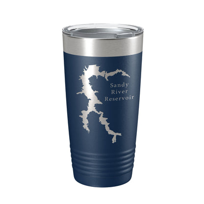 Sandy River Reservoir Tumbler Lake Map Travel Mug Insulated Laser Engraved Coffee Cup Virginia 20 oz-8