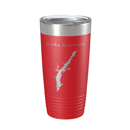 Atoka Reservoir Tumbler Lake Map Travel Mug Insulated Laser Engraved Coffee Cup Oklahoma 20 oz-10