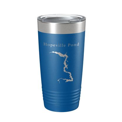 Hopeville Pond Tumbler Lake Map Travel Mug Insulated Laser Engraved Coffee Cup Connecticut 20 oz-6