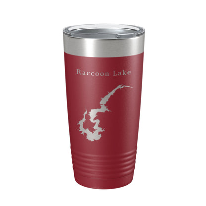 Raccoon Lake Map Tumbler Travel Mug Insulated Laser Engraved Coffee Cup Indiana 20 oz-18
