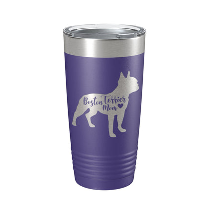 Boston Terrier Mom Tumbler Dog Travel Mug Gift Insulated Laser Engraved Coffee Cup 20 oz-15