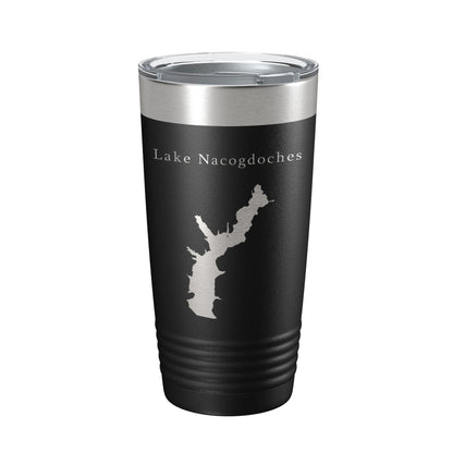 Lake Nacogdoches Map Tumbler Travel Mug Insulated Laser Engraved Coffee Cup Texas 20 oz-0