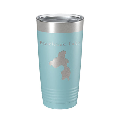 Encelewski Lake Map Tumbler Travel Mug Insulated Laser Engraved Coffee Cup Alaska 20 oz-13