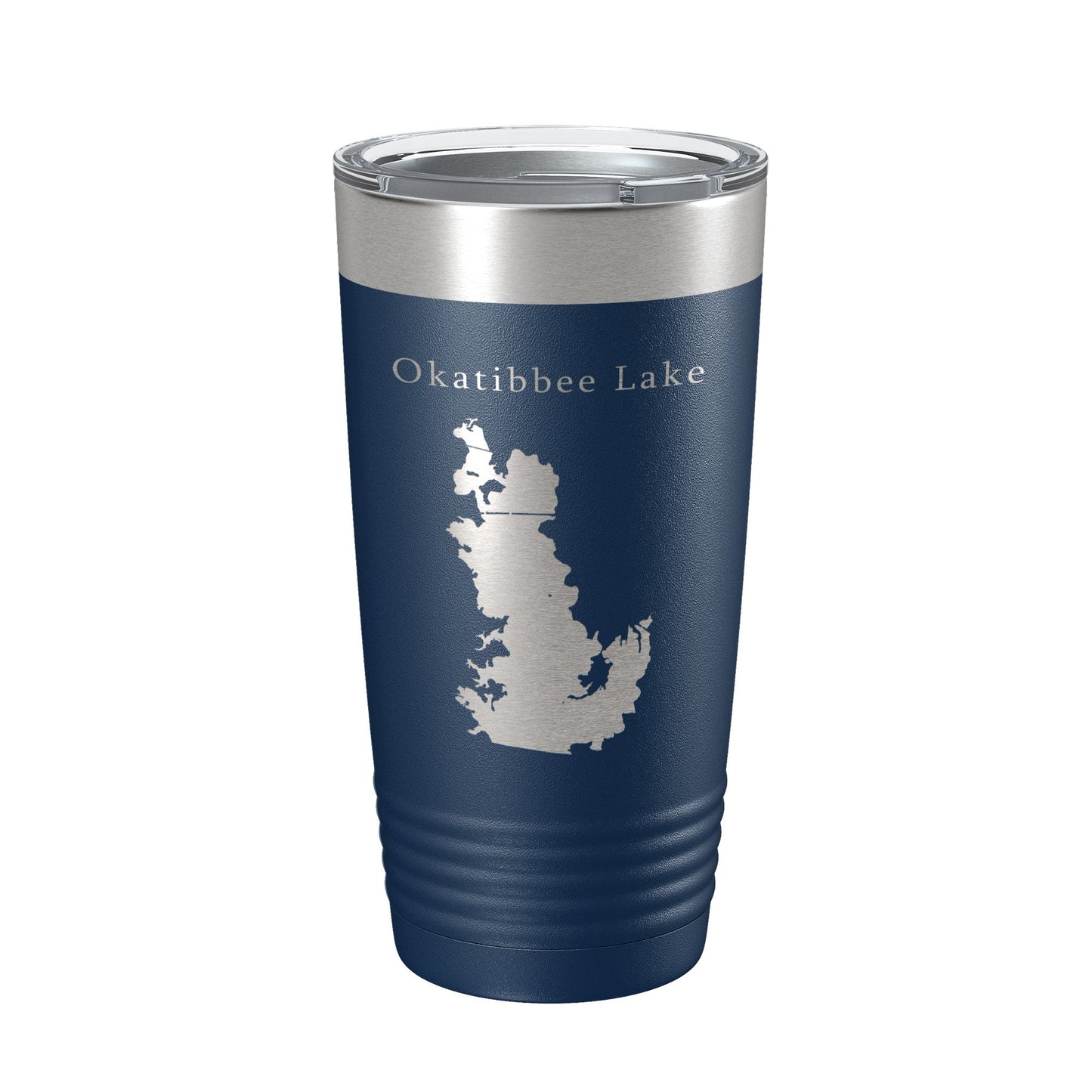 Okatibbee Lake Map Tumbler Travel Mug Insulated Laser Engraved Coffee Cup Mississippi 20 oz-2