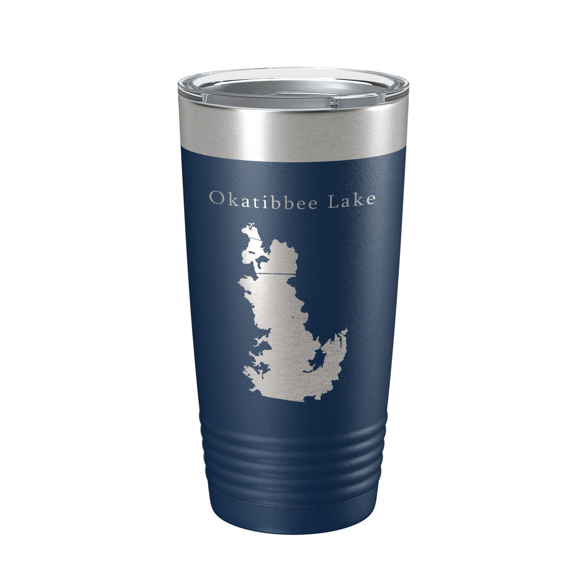 Okatibbee Lake Map Tumbler Travel Mug Insulated Laser Engraved Coffee Cup Mississippi 20 oz-2