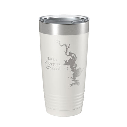 Lake Corpus Christi Map Tumbler Travel Mug Insulated Laser Engraved Coffee Cup Texas 20 oz-1