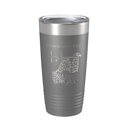 Discovery Bay Tumbler Lake Map Travel Mug Insulated Laser Engraved Coffee Cup California 20 oz-16