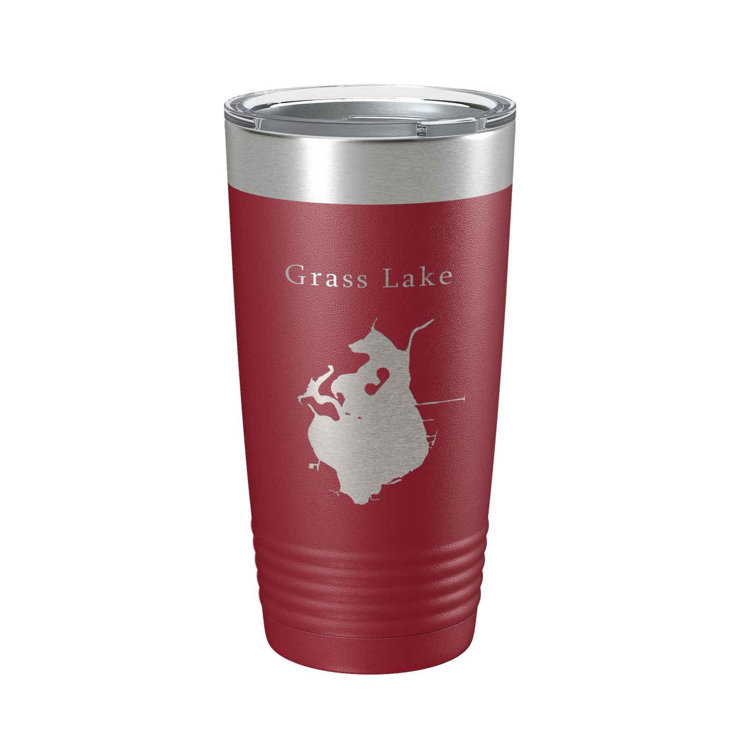 Grass Lake Map Tumbler Travel Mug Insulated Laser Engraved Coffee Cup Illinois 20 oz-18