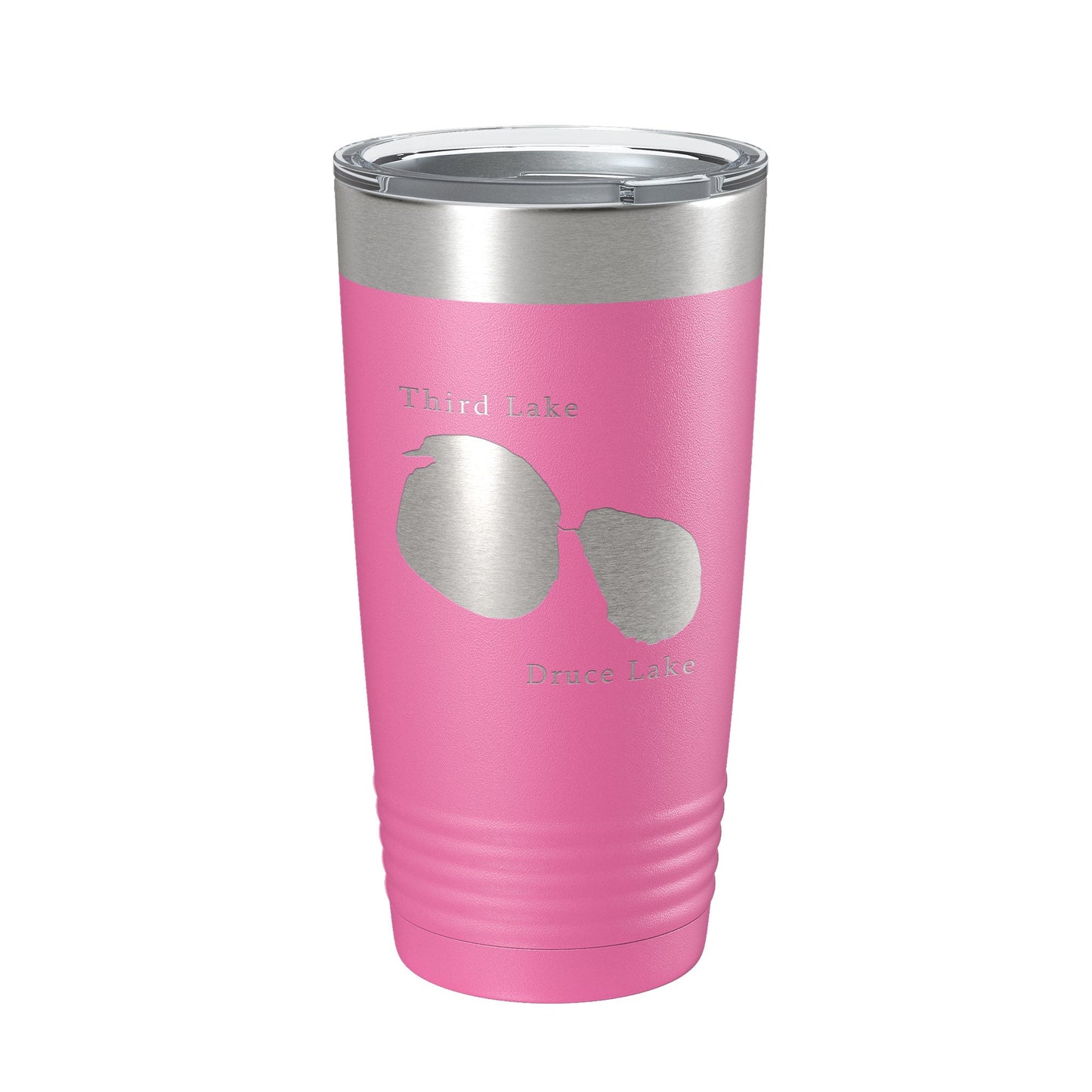Third and Druce Lakes Map Tumbler Travel Mug Insulated Laser Engraved Coffee Cup Mill Creek Illinois 20 oz-11