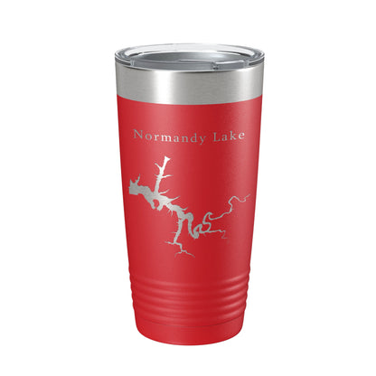 Normandy Lake Map Tumbler Travel Mug Insulated Laser Engraved Coffee Cup Tennessee 20 oz-10
