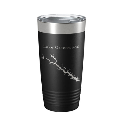 Lake Greenwood Map Tumbler Travel Mug Insulated Laser Engraved Coffee Cup South Carolina 20 oz-0