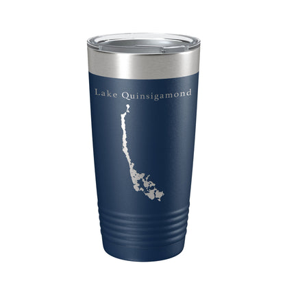 Lake Quinsigamond Map Tumbler Travel Mug Insulated Laser Engraved Coffee Cup Massachusetts 20 oz-2