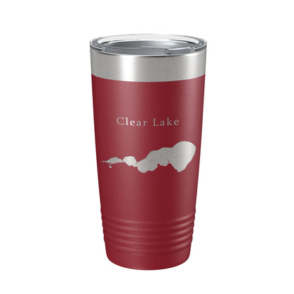 Clear Lake Map Tumbler Travel Mug Insulated Laser Engraved Coffee Cup Iowa 20 oz-18