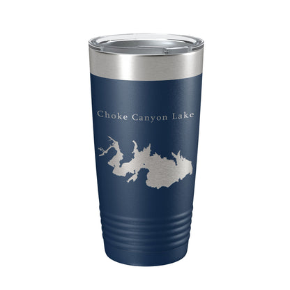 Choke Canyon Lake Map Tumbler Travel Mug Insulated Laser Engraved Coffee Cup Texas 20 oz-2