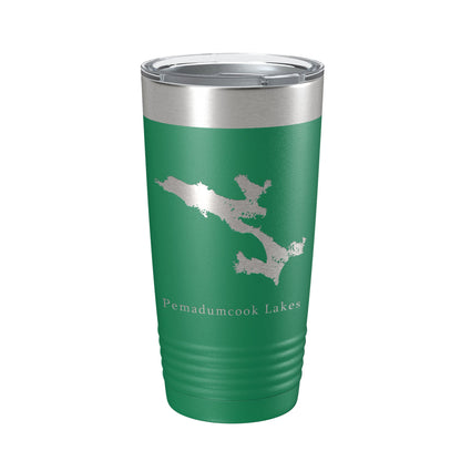 Pemadumcook Chain of Lakes Map Tumbler Travel Mug Insulated Laser Engraved Coffee Cup South Twin Ambajejus Maine 20 oz-9