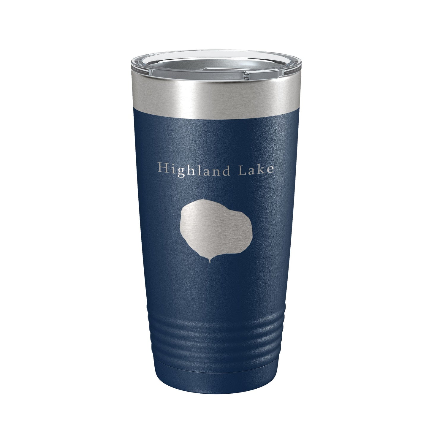 Highland Lake Map Tumbler Travel Mug Insulated Laser Engraved Coffee Cup Illinois 20 oz-2