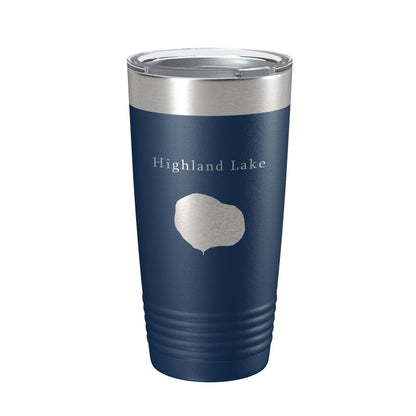 Highland Lake Map Tumbler Travel Mug Insulated Laser Engraved Coffee Cup Illinois 20 oz-8