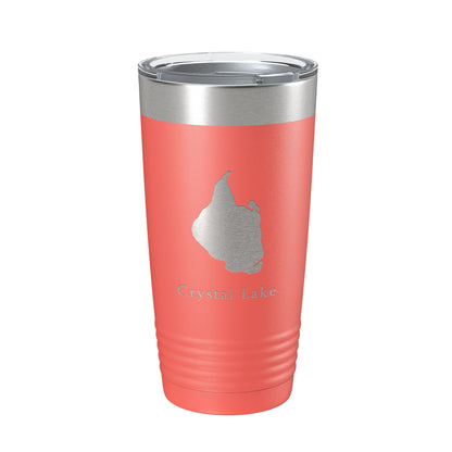 Crystal Lake Map Tumbler Travel Mug Insulated Laser Engraved Coffee Cup Connecticut 20 oz-20