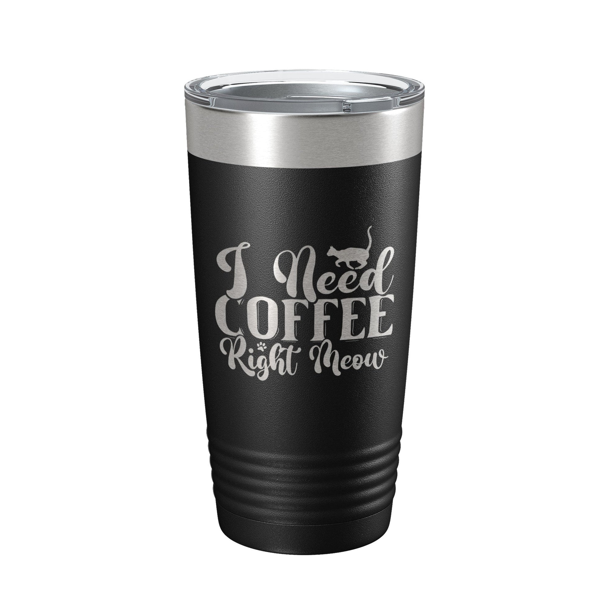 I Need Coffee Right Meow Tumbler Travel Mug Funny Cat Lover Gift Insulated Laser Engraved Coffee Cup 20 oz-5