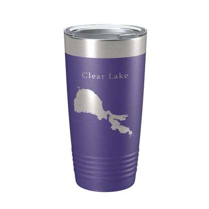 Clear Lake Map Tumbler Travel Mug Insulated Laser Engraved Coffee Cup California 20 oz-15