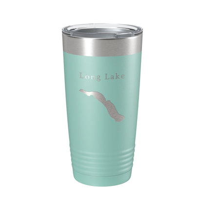 Long Lake Map Tumbler Travel Mug Insulated Laser Engraved Coffee Cup Cheboygan County Michigan 20 oz-12