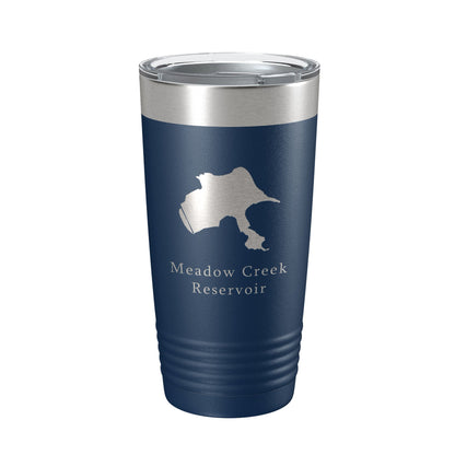 Meadow Creek Reservoir Tumbler Lake Map Travel Mug Insulated Laser Engraved Coffee Cup Colorado 20 oz-2