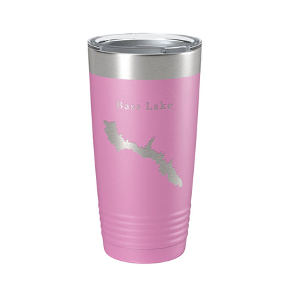 Bass Lake Map Tumbler Travel Mug Insulated Laser Engraved Coffee Cup California 20 oz-14