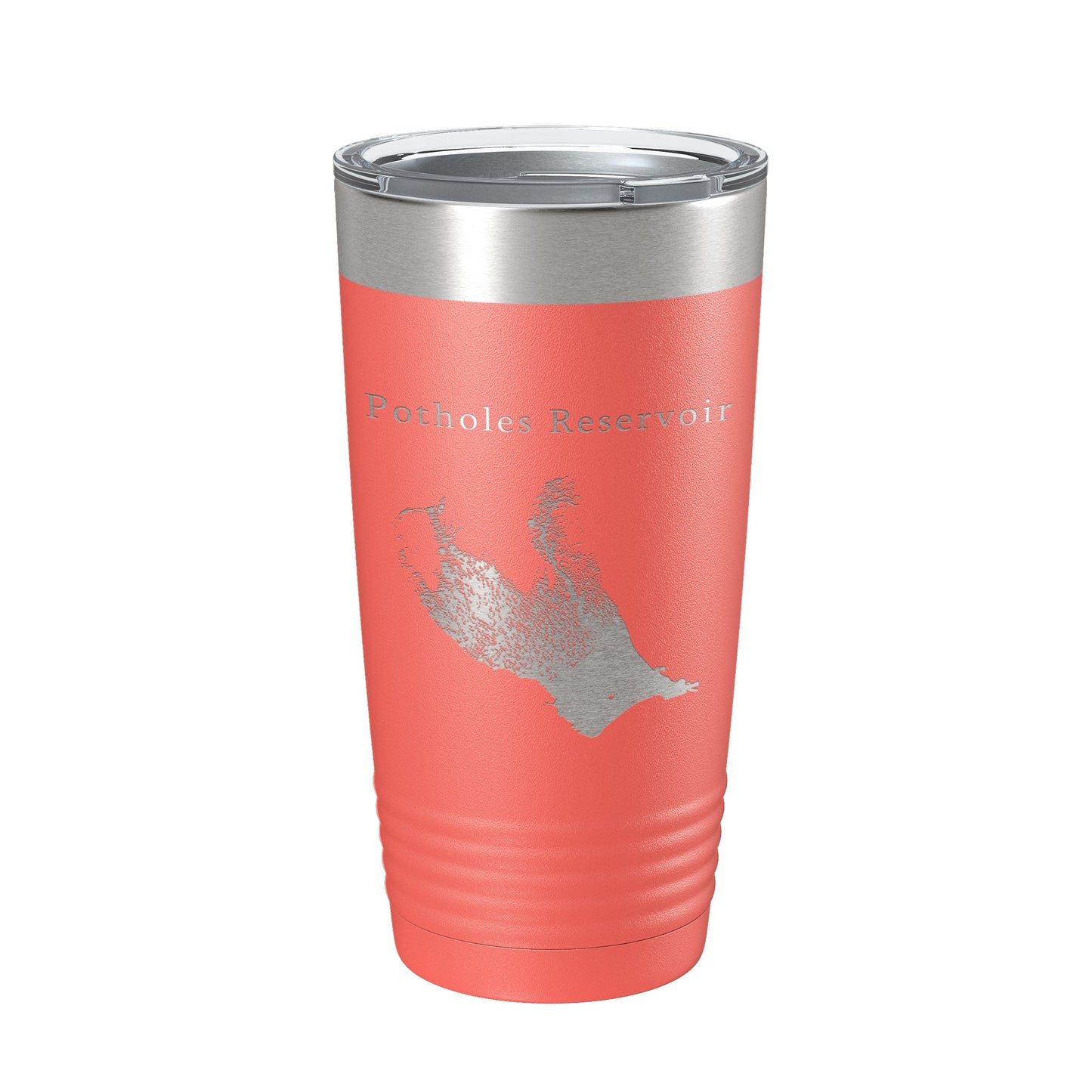 Potholes Reservoir Tumbler Lake Map Travel Mug Insulated Laser Engraved Coffee Cup Washington 20 oz-20