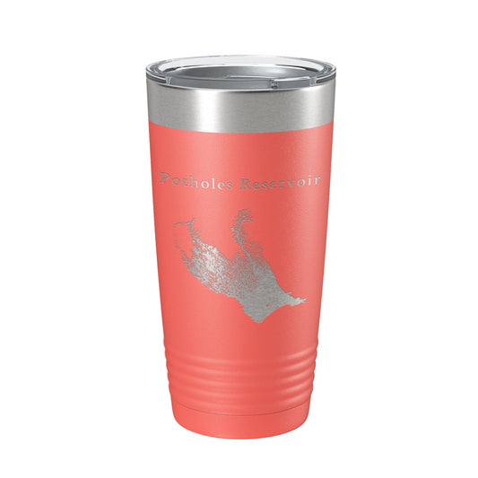 Potholes Reservoir Tumbler Lake Map Travel Mug Insulated Laser Engraved Coffee Cup Washington 20 oz-20