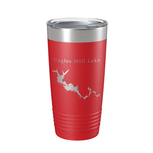 Cagles Mill Lake Map Tumbler Travel Mug Insulated Laser Engraved Coffee Cup Indiana 20 oz-10