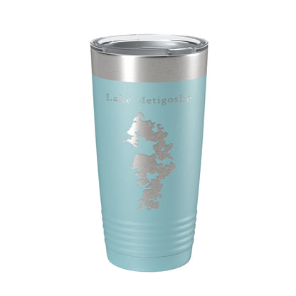 Lake Metigoshe Map Tumbler Travel Mug Insulated Laser Engraved Coffee Cup North Dakota 20 oz-13