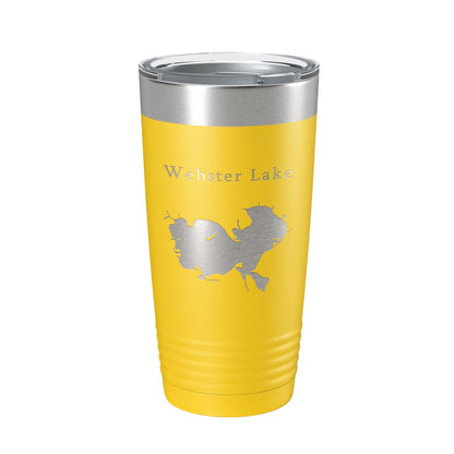 Webster Lake Map Tumbler Travel Mug Insulated Laser Engraved Coffee Cup Indiana 20 oz-19