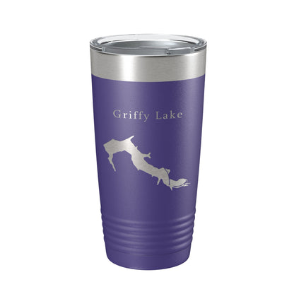 Griffy Lake Map Tumbler Travel Mug Insulated Laser Engraved Coffee Cup Indiana 20 oz-15