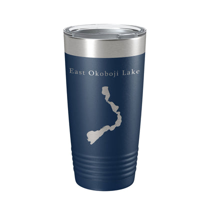 East Okoboji Lake Map Tumbler Travel Mug Insulated Laser Engraved Coffee Cup Iowa 20 oz-2