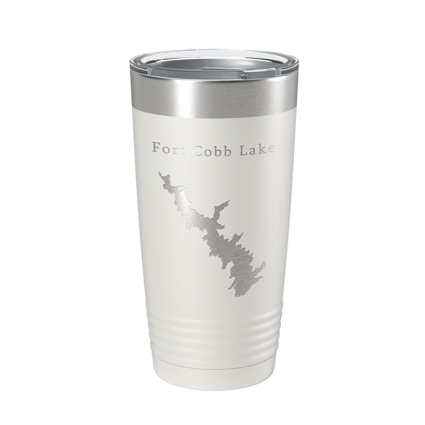 Fort Cobb Lake Map Tumbler Travel Mug Insulated Laser Engraved Coffee Cup Oklahoma 20 oz-1