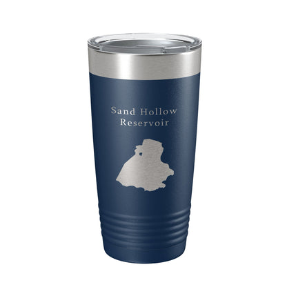 Sand Hollow Reservoir Tumbler Lake Map Travel Mug Insulated Laser Engraved Coffee Cup Utah 20 oz-8