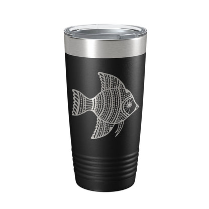Fish Tumbler Zentangle Travel Mug Insulated Laser Engraved Coffee Cup 20 oz-5