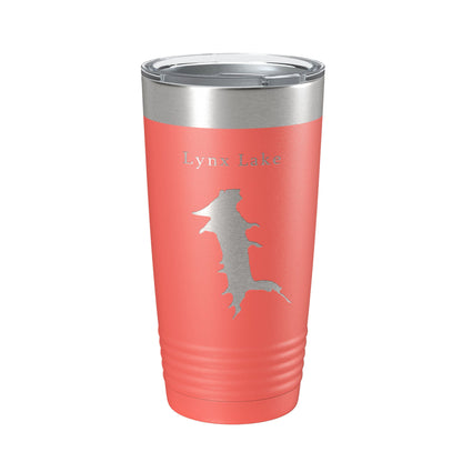 Lynx Lake Map Tumbler Travel Mug Insulated Laser Engraved Coffee Cup Arizona 20 oz-20