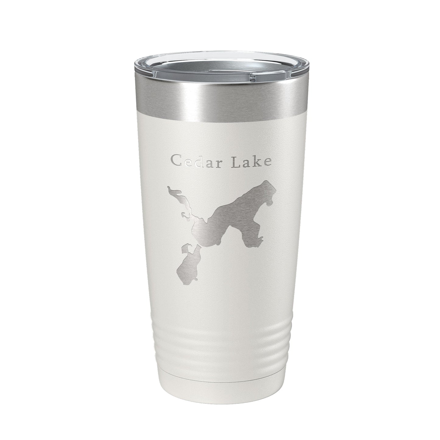 Cedar Lake Map Tumbler Travel Mug Insulated Laser Engraved Coffee Cup Van Buren County Michigan 20 oz-7