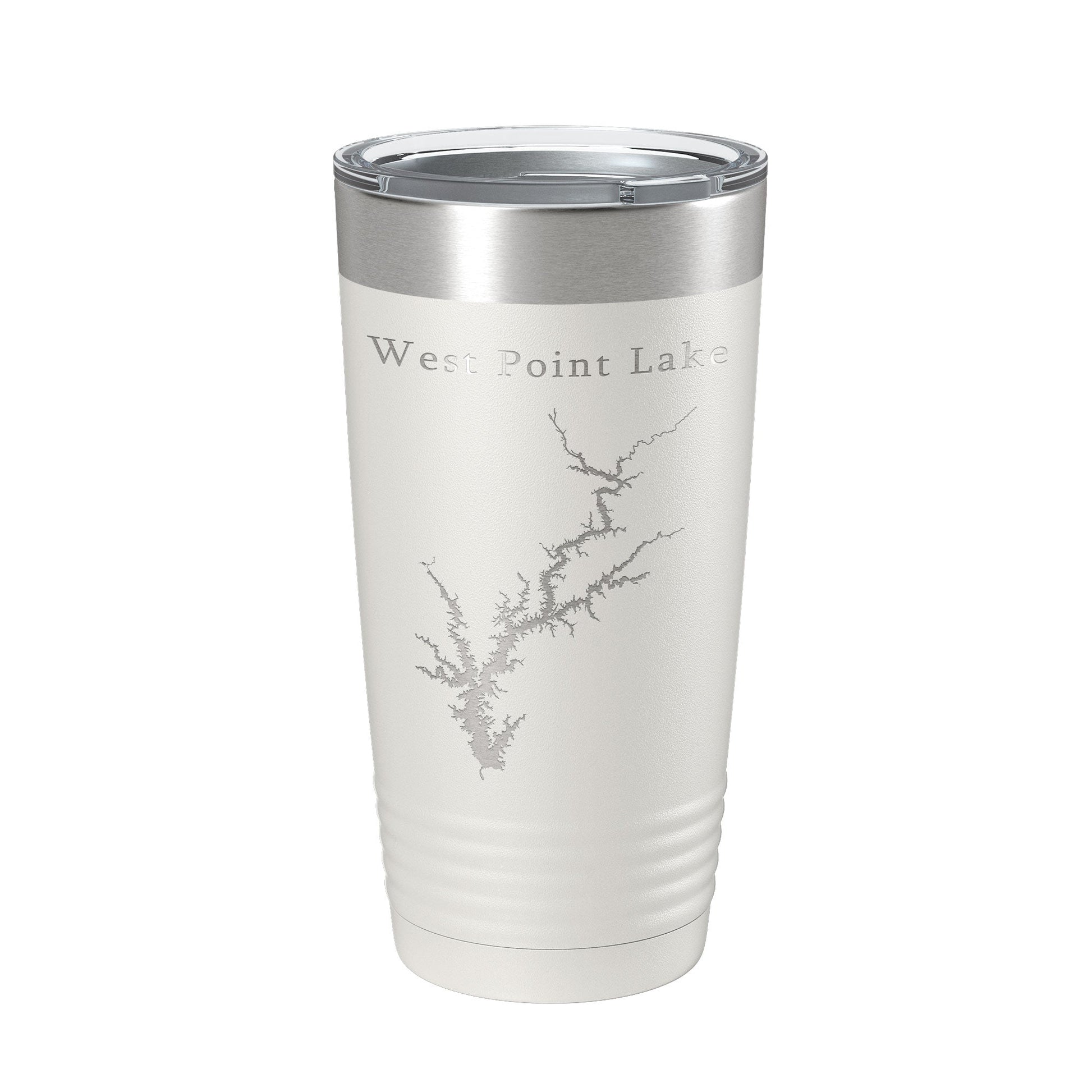West Point Lake Map Tumbler Travel Mug Insulated Laser Engraved Coffee Cup Alabama Georgia 20 oz-1