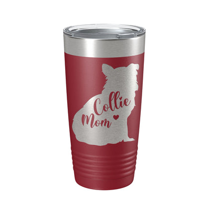 Collie Mom Tumbler Dog Travel Mug Gift Insulated Laser Engraved Coffee Cup 20 oz-18