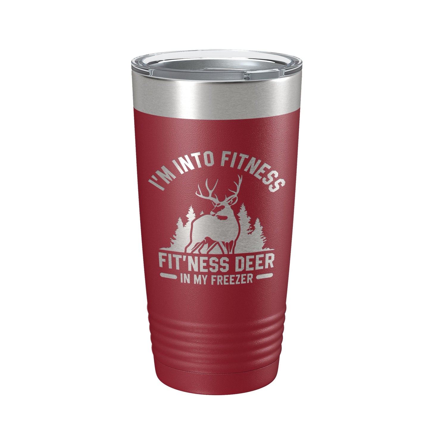 Deer Hunter Funny Tumbler Travel Mug I'm Into Fitness Fitting This Deer In My Freezer Insulated Laser Engraved Hunting Gift Coffee Cup 20 oz-18