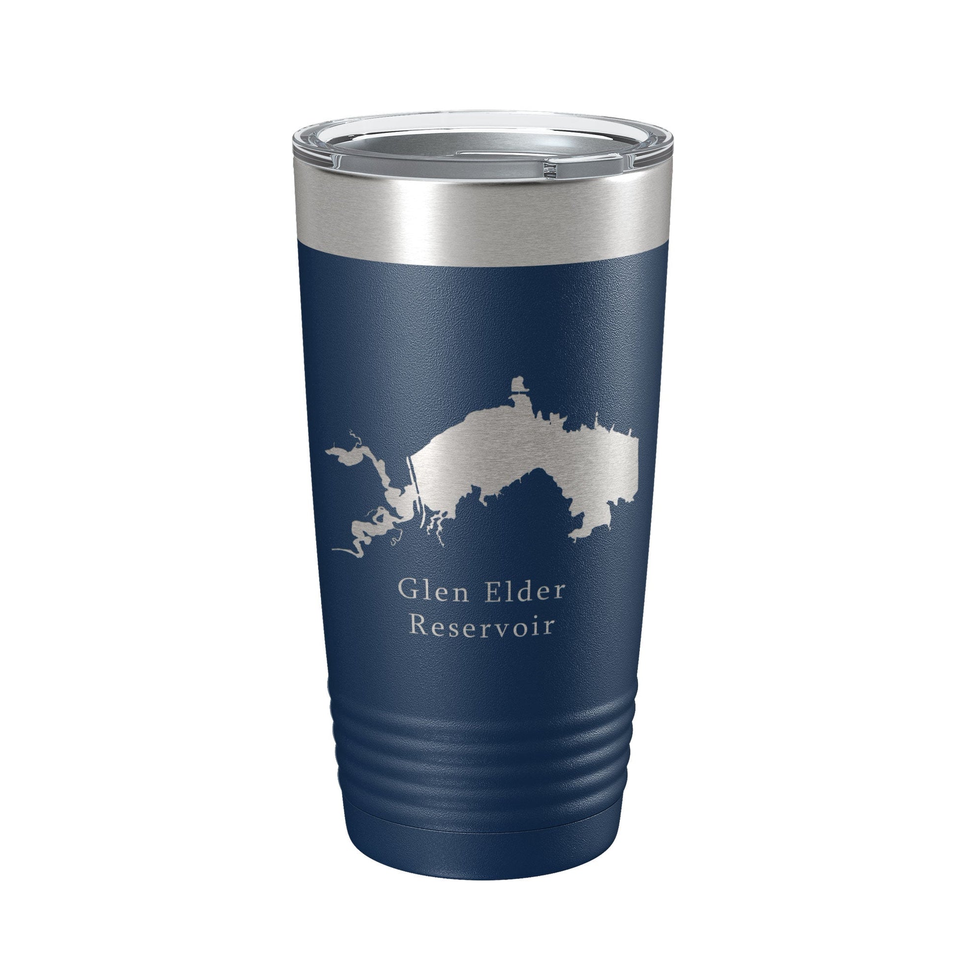 Glen Elder Reservoir Tumbler Lake Map Travel Mug Insulated Laser Engraved Coffee Cup Kansas 20 oz-2