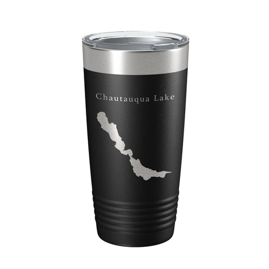 Chautauqua Lake Map Tumbler Travel Mug Insulated Laser Engraved Coffee Cup New York 20 oz-0