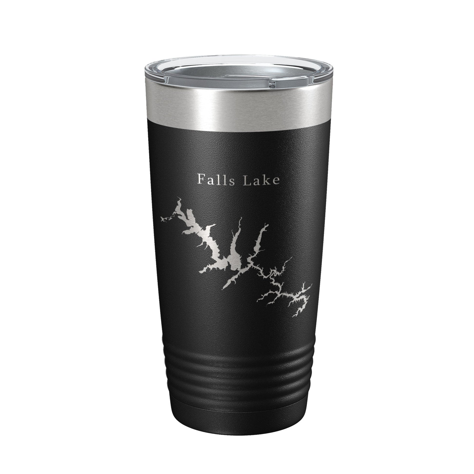 Falls Lake Map Tumbler Travel Mug Insulated Laser Engraved Coffee Cup Durham North Carolina 20 oz-0